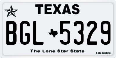 TX license plate BGL5329
