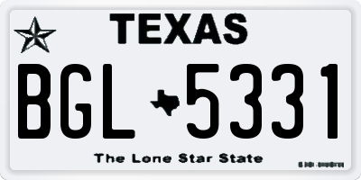 TX license plate BGL5331