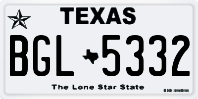 TX license plate BGL5332