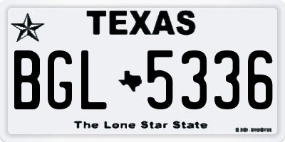 TX license plate BGL5336