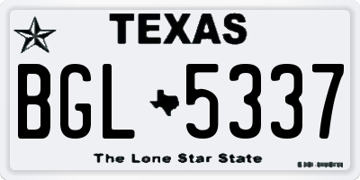 TX license plate BGL5337