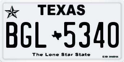 TX license plate BGL5340