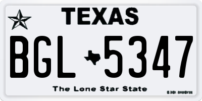 TX license plate BGL5347