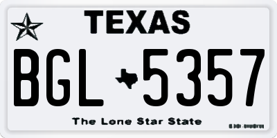 TX license plate BGL5357