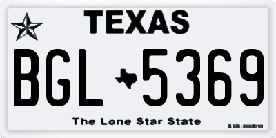 TX license plate BGL5369