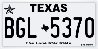 TX license plate BGL5370