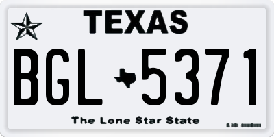 TX license plate BGL5371