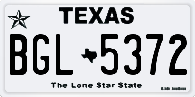 TX license plate BGL5372