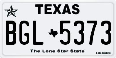 TX license plate BGL5373
