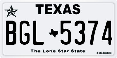TX license plate BGL5374