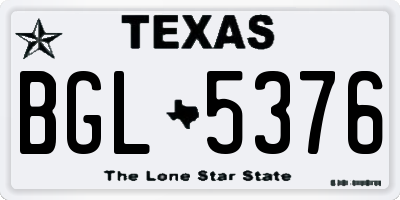 TX license plate BGL5376