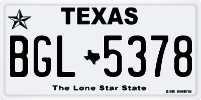 TX license plate BGL5378