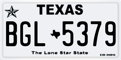 TX license plate BGL5379