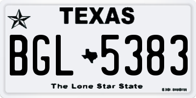 TX license plate BGL5383