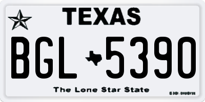 TX license plate BGL5390