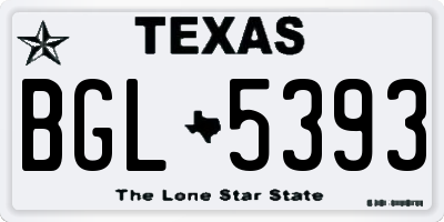 TX license plate BGL5393