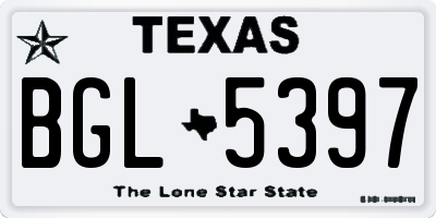 TX license plate BGL5397