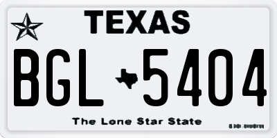 TX license plate BGL5404