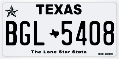 TX license plate BGL5408