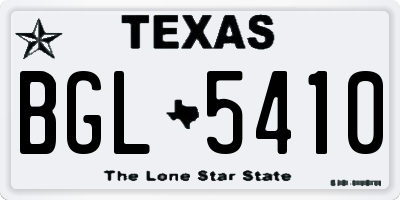 TX license plate BGL5410