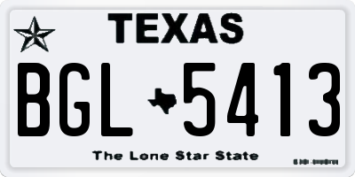 TX license plate BGL5413