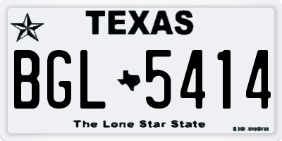 TX license plate BGL5414