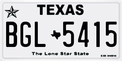 TX license plate BGL5415