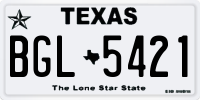 TX license plate BGL5421