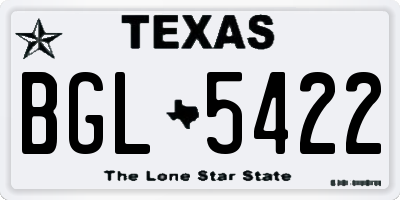 TX license plate BGL5422