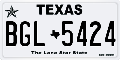 TX license plate BGL5424