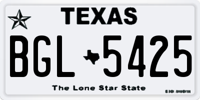 TX license plate BGL5425