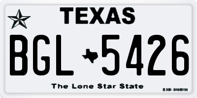 TX license plate BGL5426