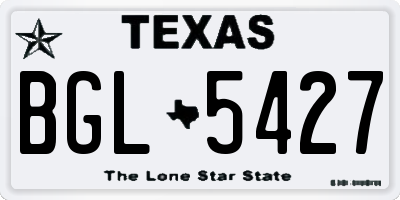 TX license plate BGL5427