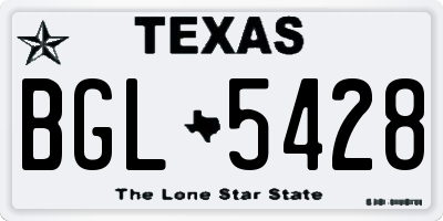 TX license plate BGL5428