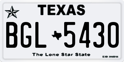 TX license plate BGL5430
