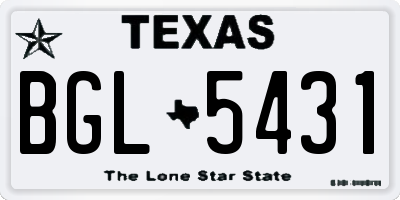 TX license plate BGL5431