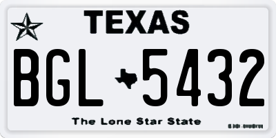 TX license plate BGL5432