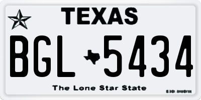 TX license plate BGL5434