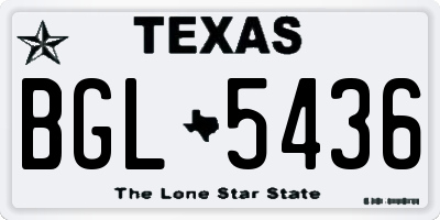 TX license plate BGL5436