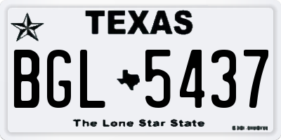 TX license plate BGL5437