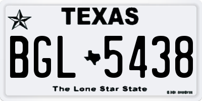 TX license plate BGL5438