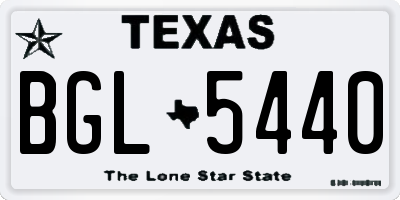 TX license plate BGL5440