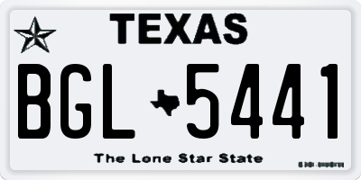 TX license plate BGL5441