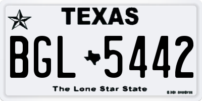 TX license plate BGL5442