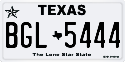 TX license plate BGL5444