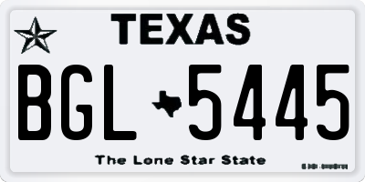TX license plate BGL5445