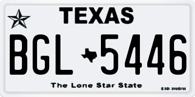 TX license plate BGL5446