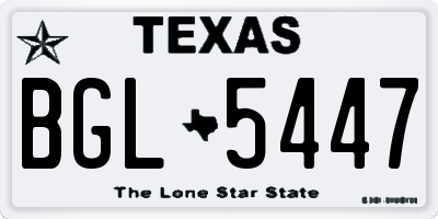 TX license plate BGL5447