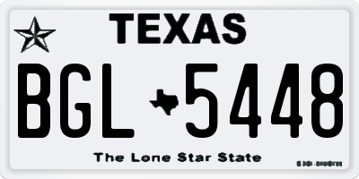 TX license plate BGL5448