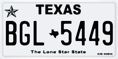 TX license plate BGL5449